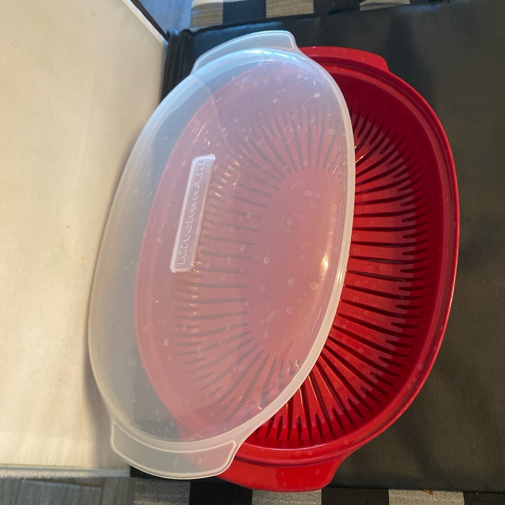 KitchenAid Red Steamer with Clear Lid